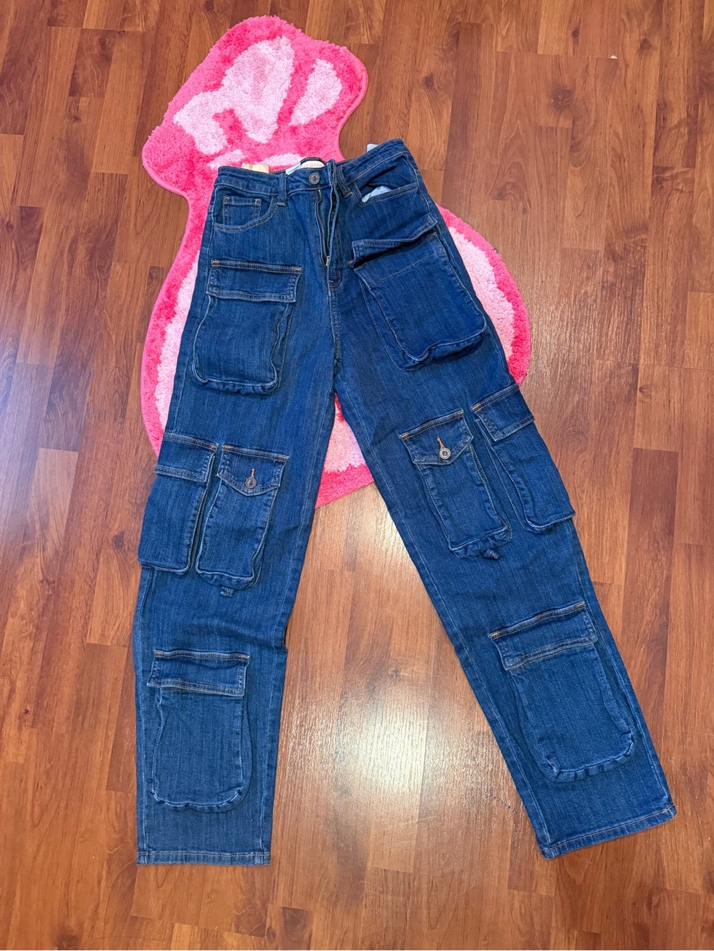 Women’s Dark Blue Cargo Jeans